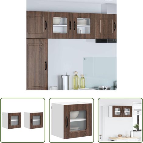 Holzschrank - Küchenschrank Kalmar 2 pcs Braun Eichen-Optik 40 x 31 x 40 cm (1/5)
