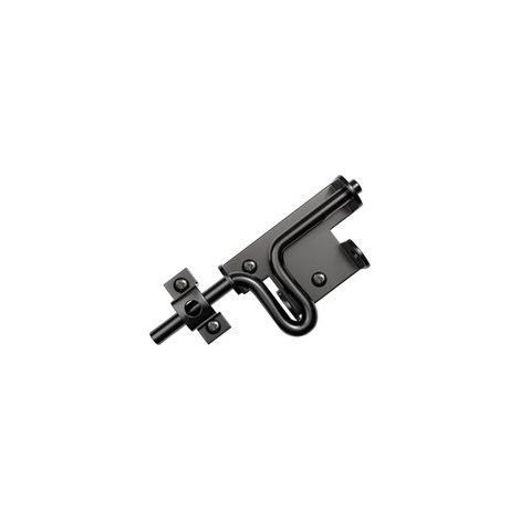 Loquet coulissant extérieur pour porte de jardin Boulon avec trou pour cadenas, fermeture de porte sécurisée en métal noir.