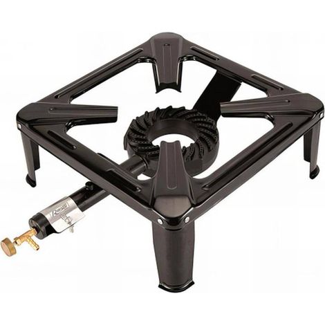 Réchaud Gaz 4 Pieds 8000W - Acier - Brûleur Fonte - Idéal pour Cuisine Extérieure - D-Work