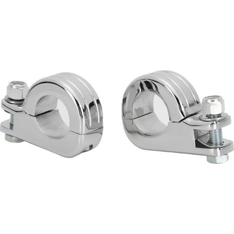 Kit de fixation de repose-pieds en alliage d'aluminium avec collier de serrage en P pour moto (argenté). (1/5)