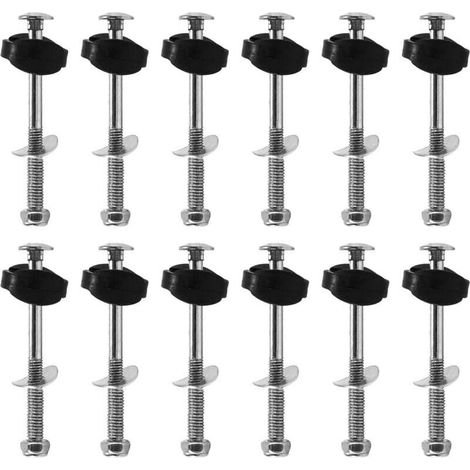 Jeux de Vis Trampoline, Accessoires Fixation Trampoline en Acier Galvanisé 12 PièCes SéRies pour le Remplacement D'Assemblage (1/4)