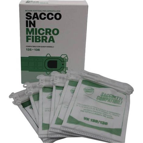 RICAMBIO FOLLETTO SACCO IN MICROFIBRA K135/6 PZ.6
