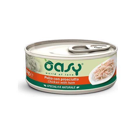 Oasy Cat Specialità Naturali Pollo con Prosciutto - Oasy Cat Specialità Naturali Pollo con Prosciutto - Lattina Da 150 Gr