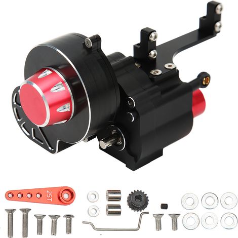 Boîte de transmission à 2 vitesses avec marche arrière pour Axial SCX10 I, II, III, voiture tout-terrain RC, boîtier d'engrenages avec recul, pièce de rechange (1/5)