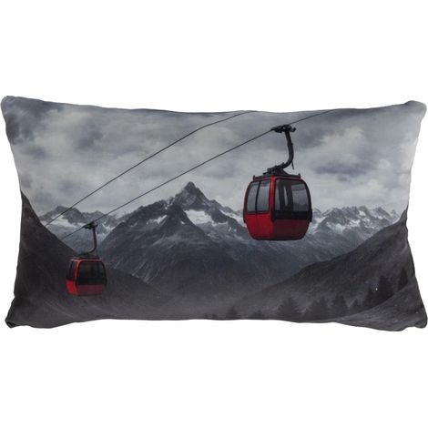 Amadeus - Coussin imprimé télécabine ski 30x50 cm (lot de 2) (1/2)