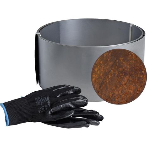 Estexo – Bordure en acier Corten 20 cm – Longueur 10 m – Résistante aux intempéries – Aspect rouillé naturel