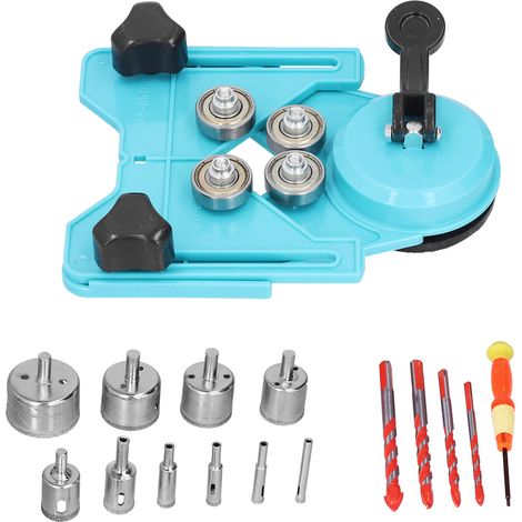 Set mit 16 Diamant-Kernbohrern (6–50 mm) für Fliesen und Holz, hellblaue Lochsäge, professionelles Bohrset (1/5)