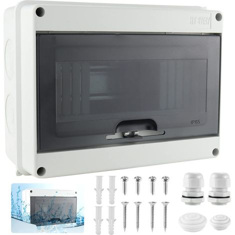 Coffret Electrique Etanche Exterieur 8 Modules Ip65, Boitier Electrique pour le Disjoncteur, Matériau d'Abs Etanche et Poussière, Coffret Electrique pour le Jardin Ou les Zones Extérieures (1/5)