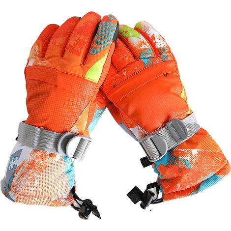 Gants de ski chauds en coton épais et en velours, gants de moto d'extérieur coupe-vent (1/5)