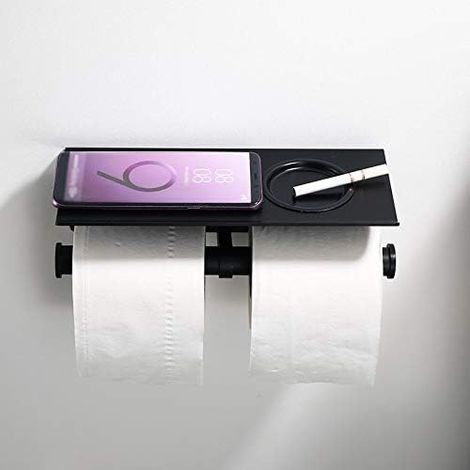Toilet Paper Holder with Platform Bathroom Aluminum Ashtray