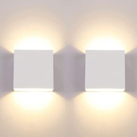 Applique murale LED 7W blanche – éclairage intérieur 3000K – Aluminium résistant à la rouille – Dimensions 10x10x5 cm pour chambre et salon (1/5)