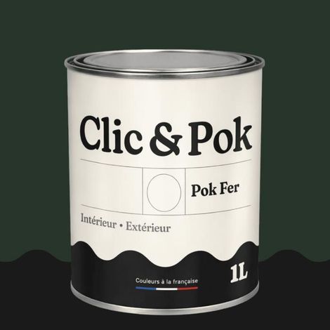 Peinture Fer Antirouille – Métal Extérieur Intérieur, Satinée, Protection Rouille - 1L - RAL 6009 - Vert sapin