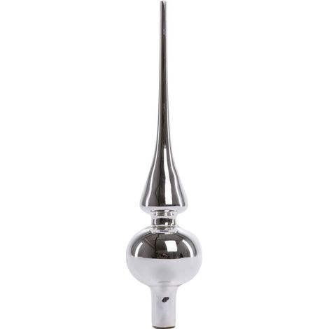 TrendLine Christbaumspitze 26 cm Glas Silber Baumspitze Weihnachtsbaumspitze (1/2)