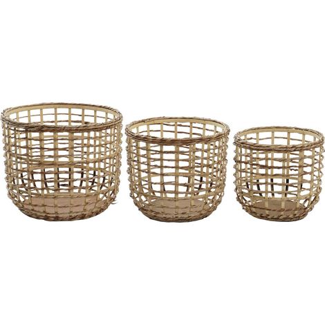 Panier en fibres de maïs pour déco naturelle et tendance - Marron naturel tressé