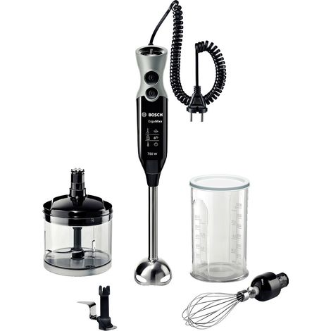 Mixer da Cucina Bosch ErgoMixx MSM67170, Handmixer Potente da 750W, Design Nero/Grigio (1/5)