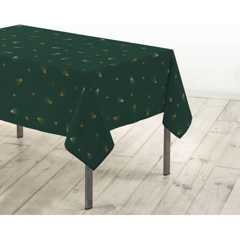 Nappe Imprimé "Sapin" 150x300cm Vert & Or