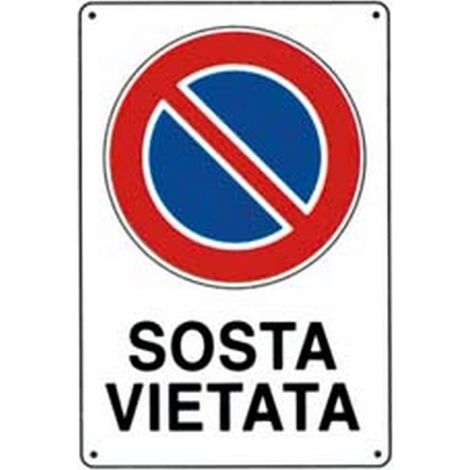 10PZ CARTELLO "SOSTA VIETATA" - cm.20x30h.
