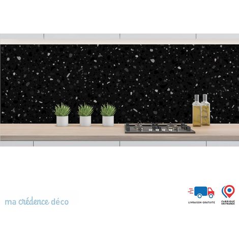 Crédence : Terazzo noir 1 - Alu composite - 60 - 120 (1/3)