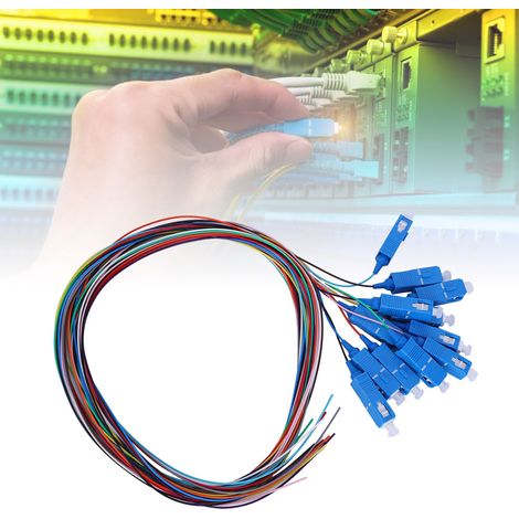 Câble fibre optique SC/UPC monomode 12 conducteurs, connecteur carré SC, gaine extérieure en PVC (1/5)