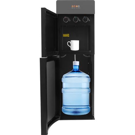 Fontaine à Eau Chaude et Froide, Distributeur d'eau Chargement par Le Bas, 5 l, 90W/500W Ultra-Silencieux, Réservoir PP Alimentaire, Idéal pour Bureau, Maison, Crèche,gris argenté (1/5)