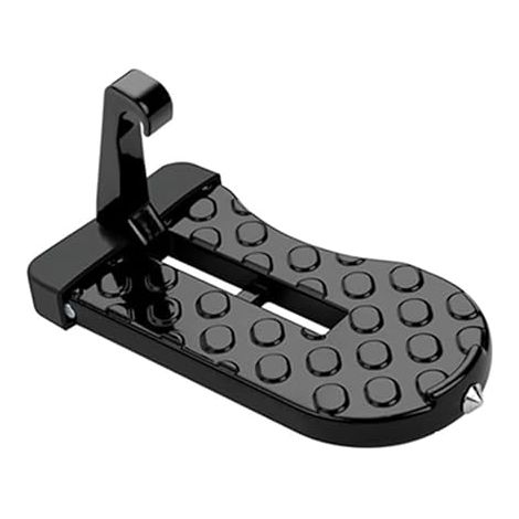 Folding Car Door Step Stool with Safety Hammer for Car Truck Caravan Black (1/5)