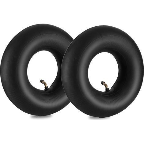 4.10/3.50-4 Chambres à air de Roue Brouette, 2 Pièces 410/350-4 Tubes Intérieurs de Remplacement avec Valve Courbée, Tuyau de Rechange pour Monocycles, Chariots, Tondeuses, Camions à Main (1/4)