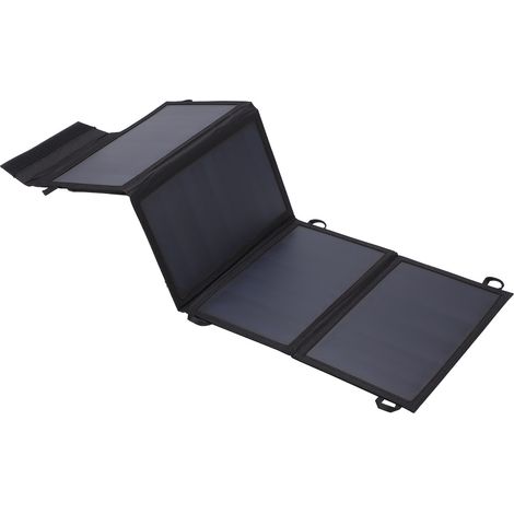 Chargeur solaire portable et pliable de 22 W avec deux ports USB, idéal pour le camping, la randonnée et les voyages. (1/5)