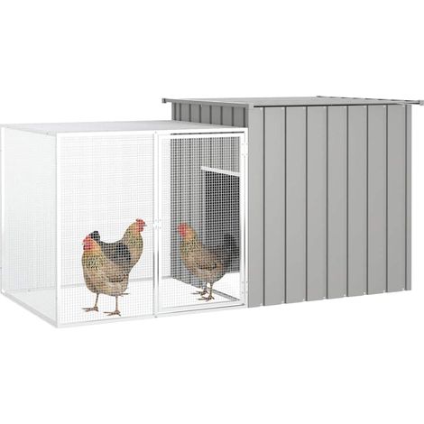 Maison Exclusive - Gabbia per Polli grigio 200x91x100 cm Acciaio Zincato (1/5)