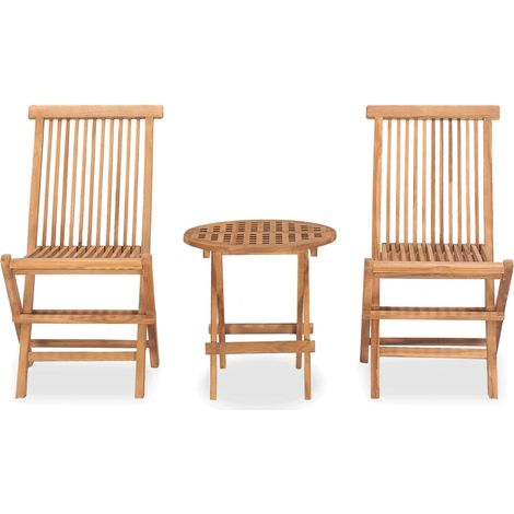 Maison Exclusive - 3-tlg. Garten-Essgruppe Klappbar Massivholz Te