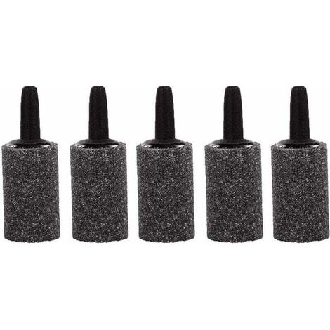5 Pcs Pierres d'air , Pierre à Air d'Aquarium Cylindre Bulle Diffuseur Airstones pour Pompe à Air Aquarium Hydroponie-Gris-Fei Yu