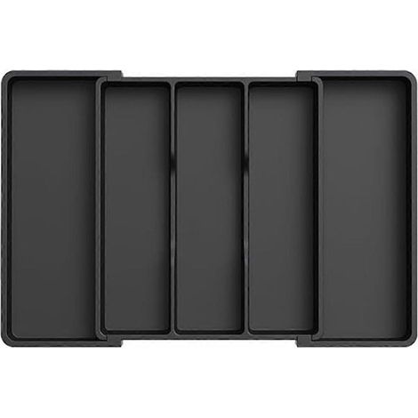 Récepteur de tiroir à vaisselle réglable, plateau à vaisselle extensible - Noir - (1/5)