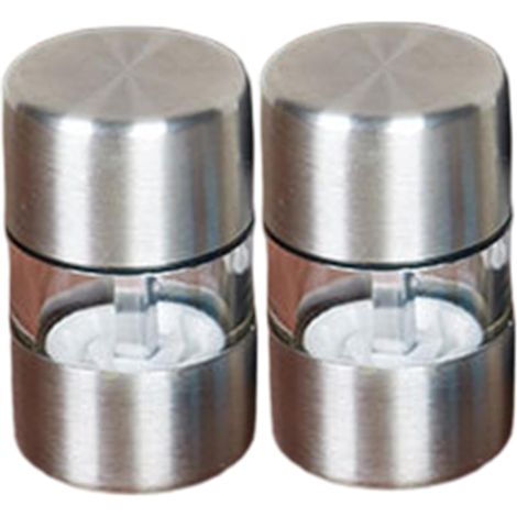 Moulin à poivre 2 pièces, mini sel manuel en acier inoxydable, et (1/5)