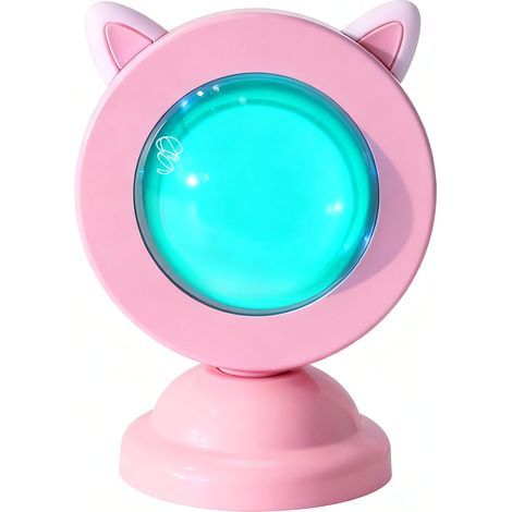 Portable Sunset, Cute Romantic Lamp, Mini Projection Table Lamps for Home, Cat Ear (Rainbow Orchid) (1/5)