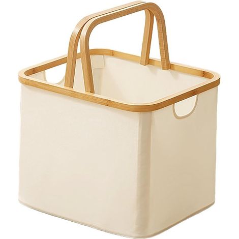Dailygoods, Cesto ropa plegable asa, almacenamiento ligero tela Oxford, Caja ropa colada verano, Blanco (1/5)