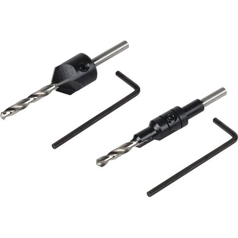 Wolfcraft – Fraise à 2 étages pour vis L5 cm – Pour bois et plastiques – Pré-perçage et fraisage en une opération – Version avec fraisoir (1/10)
