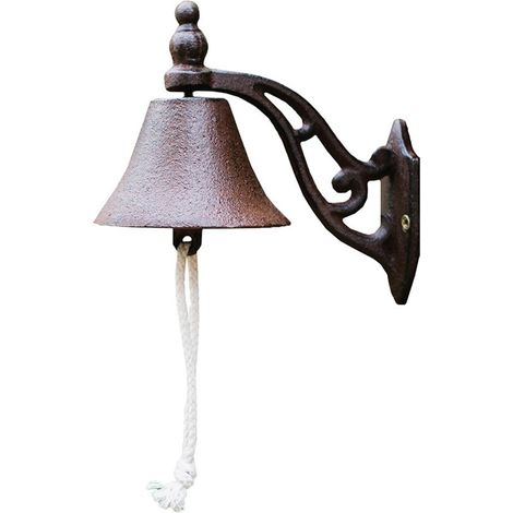 Sonnette de porte - Fonte - Sonnette classique - Son puissant - Fixation murale - Résistante aux intempéries - Cloche de jardin - Pour jardin intérieur/extérieur - Jardin de ferme - Décoration de jard (1/5)