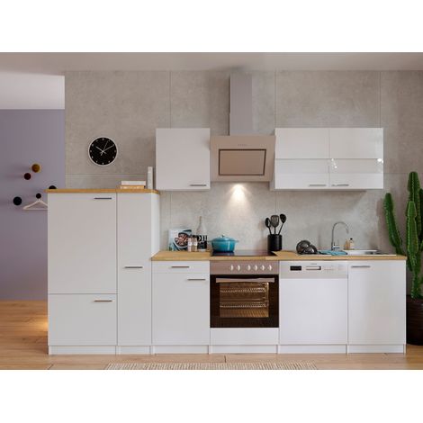Cuisine Kitchenette Bloc cuisine intégrée Blanc Malia 310 cm Respekta (1/4)