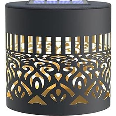 Lampes Solaires de Clôture Mandala en Métal, Éclairage Mural Extérieur à Énergie Solaire pour Poteau de Jardin, Patio, Cour, Décoration de Cour