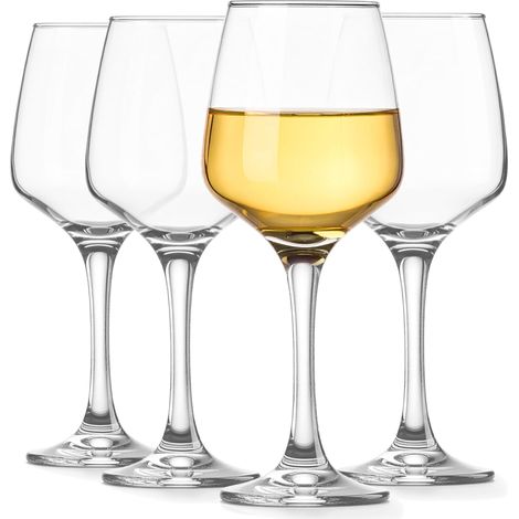 Verre à Vin Blanc Lot de 4 en Verre Transparent 270 ml Lavable au Lave-Vaisselle (1/5)