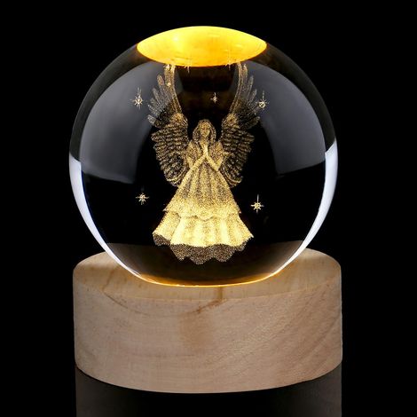 Boule en verre décorative en forme d'ange de 60 mm - Cadeau pour femme (1/5)