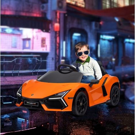 Elektroauto für Kinder 3-5 Jahre, Fernsteuerung, 3 Geschwindigkeiten, LED, Orange OKMYHOME (1/5)