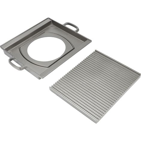 Plaque À Barbecue Extérieur - 23 x 22,5 cm - En Aluminium Avec Revêtement Antiadhésif - Pour Pique-Nique Et Barbecue - 1 Pièce (1/5)