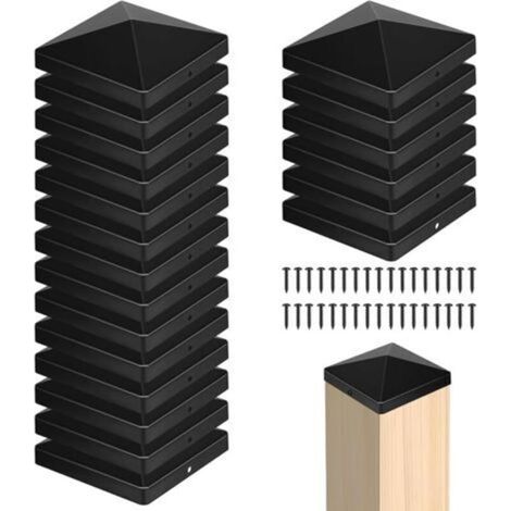 Wooden Post Cap 10x10 cm, Pack of 20 Post Caps, Plastic Caps, Fence Post Caps with Screws, to Protect Wooden Posts (1/5)