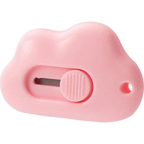 Couteau de découpe portable mini format pour étudiantes, en forme de cœur, avec un nuage mignon et un petit cœur. Déballage express de papier de bureau. (1/5)