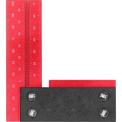 Équerre de menuiserie en aluminium 100mm, règle de marquage L précise, outil de mesure carré pour charpente et bricolage. (1/5)