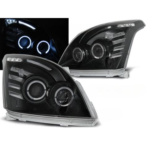 Paire de feux phares Toyota Land Cruiser 120 de 2003 a 2009 angel eyes noir-27361853 (1/2)