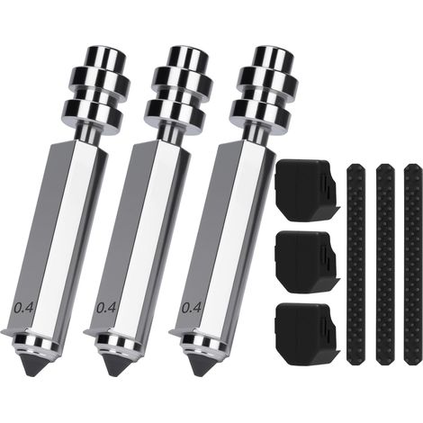 Buse 0.4mm Acier Trempé, Kit Hotend Haute Vitesse avec Échange Rapide Couvercle Silicone et Nettoyeur de Buse Compatible avec Kobra X et Kobra X Combo Imprimante 3D-3Pcs (1/5)