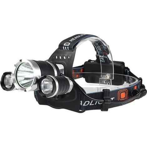 Lampe frontale étanche avec 3 LED rechargeables (1/5)