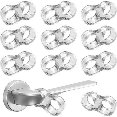 Door Stopper, 10 Pieces Door Stop Door Wedge Protection Door Handle Door Stopper Non-Toxic Transparent for Door Handle, Protect the Wall (1/5)