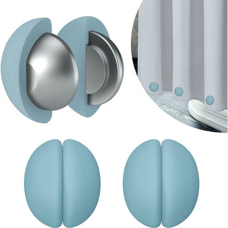Rideau de douche à ventouse lot de 3 silicone magnétique (1/5)